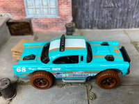 Loose Hot Wheels: 1955 Chevy Big Air Bel Air 4x4 in Blue and White — view 2