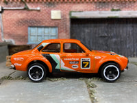 Loose Hot Wheels - 1970 Ford Escort RS 1600 - Orange #7 Rally Race Livery