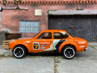 Loose Hot Wheels - 1970 Ford Escort RS 1600 - Orange #7 Rally Race Livery — view 3