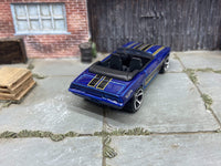 Loose Hot Wheels - 1969 Chevy Camaro Convertible - Blue and Black — view 4