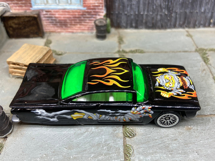 Loose Hot Wheels - 1959 Chevy Impala - Mummy and Flames Black Livery — view 2