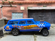 Loose 1964 Chevy Nova Station Wagon Gasser - Hot Wheels Red, White and Blue