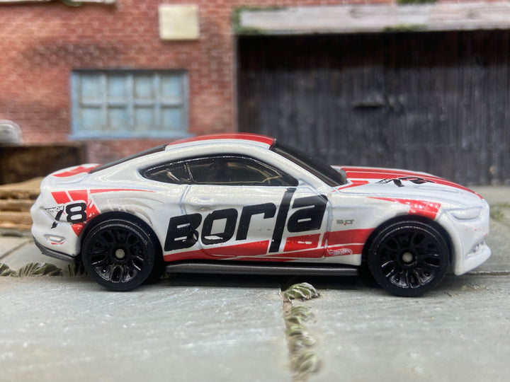 Loose Hot Wheels - 2018 Ford Mustang GT - White and Red Borla Livery