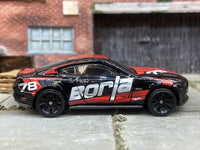Loose Hot Wheels - 2018 Ford Mustang GT - Black and Red Borla Livery — view 3