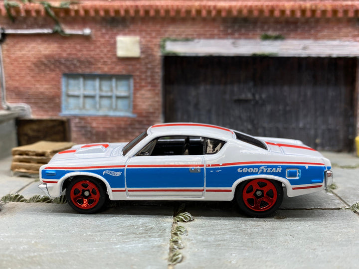 Loose Hot Wheels - AMC Rebel Machine - White, Blue and Red Goodyear Livery