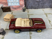 Loose Hot Wheels 1969 Chevy Camaro Convertible In Root Beer Brown and Black — view 2