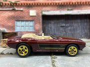 Loose Hot Wheels 1969 Chevy Camaro Convertible In Root Beer Brown and Black — view 3