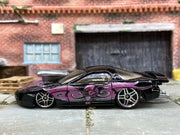 Loose Hot Wheels - Pro Stock Pontiac Firebird - Black and Purple Skull Livery — view 3