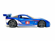 Loose Hot Wheels - Chevy Corvette C6-R Race Car - Blue and White 6 — view 3