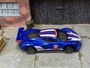 Loose Hot Wheels - Chevy Corvette C8-R Race Car - Blue, White and Red 8 — view 2