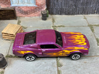 Loose Hot Wheels - 1968 Ford Mustang Shelby GT500 - Purple with Flames — view 2