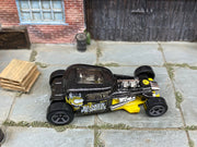 Loose Hot Wheels Mod Rod - Black and Yellow 'Broken Promises' — view 2