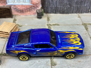 Loose Hot Wheels -1968 Ford Mustang Shelby GT500 - Blue with Flames — view 2