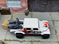 Loose Hot Wheels - 2020 Jeep Gladiator - White Borla — view 2