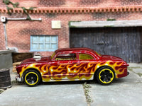 Loose Hot Wheels - 1950 Ford Shoe Box - Dark Red with Flames — view 3