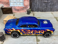 Loose Hot Wheels - 1950 Ford Shoe Box - Dark Blue with Flames — view 2