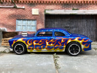 Loose Hot Wheels - 1950 Ford Shoe Box - Dark Blue with Flames — view 3