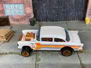 Loose Hot Wheels - 1955 Chevy Bel Air Gasser - 52nd Anniversary Pearl & Chrome