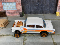 Loose Hot Wheels - 1955 Chevy Bel Air Gasser - 52nd Anniversary Pearl & Chrome — view 2
