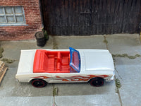 Loose Hot Wheels - 1965 Ford Mustang Convertible - White with Flames — view 2