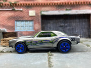 Loose Hot Wheels 1968 Chevy Camaro COPO In Blue and Green Zamac Bare Metal — view 3