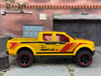 Loose Hot Wheels - 2015 Ford F150 4X4 Truck - Yellow Rescue 3 Livery