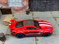 Loose Hot Wheels 2015 Ford Mustang Race Car, Red White & Black — view 2