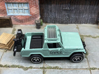 Loose Hot Wheels - 1967 Jeepster Commando - Green Earl Motors — view 2