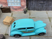 Loose Hot Wheels 1940 Ford Fat Fender Sedan Dressed in Light Blue — view 2