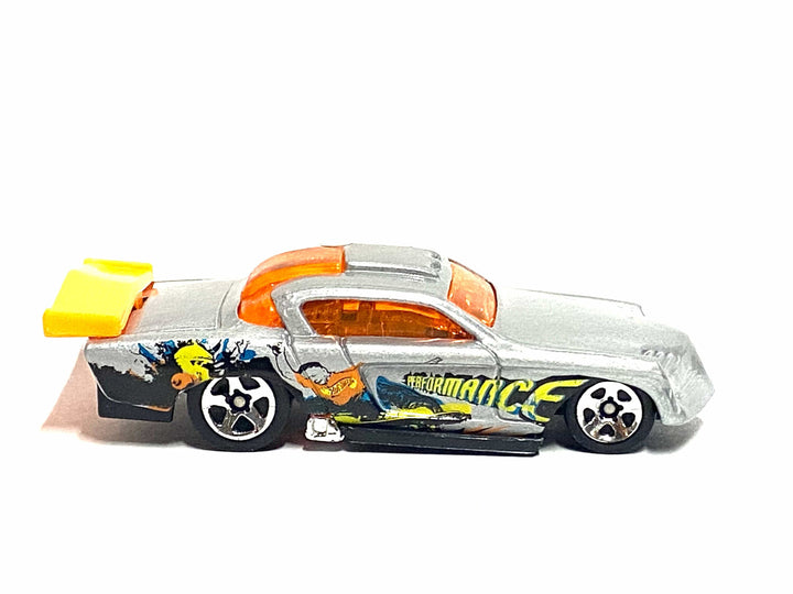 Loose Hot Wheels - At-A Tude Drag Car - Silver and Orange