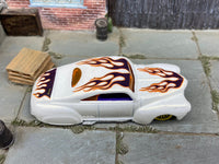 Loose Hot Wheels 1941 Ford Coupe Tail Dragger Dressed in White with Flames — view 2