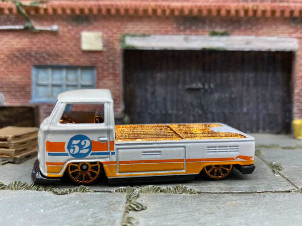 Loose Hot Wheels - VW Volkswagen T2 Pick Up - Pearl White and Gold 52nd Anniversary