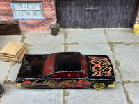 Loose Hot Wheels - 1959 Chevy Impala - Black, Gold and Red Tribal Livery — view 2