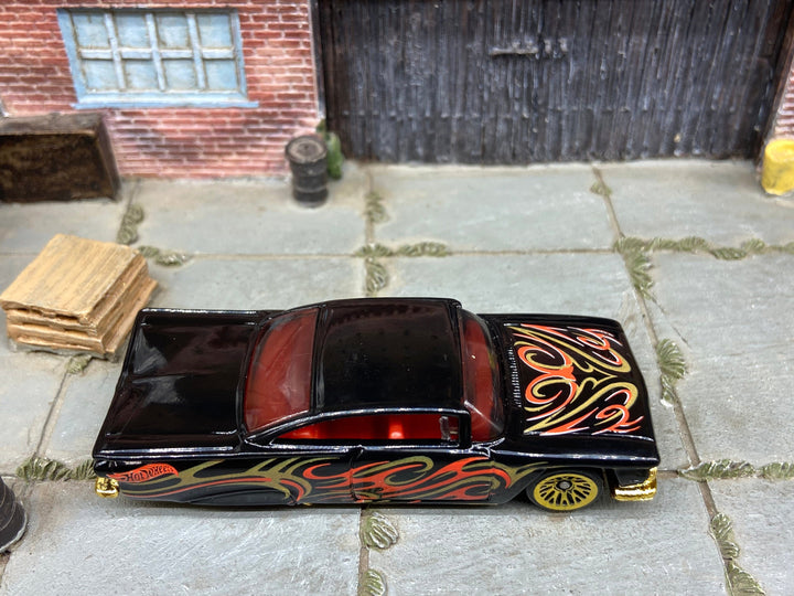 Loose Hot Wheels - 1959 Chevy Impala - Black, Gold and Red Tribal Livery — view 2