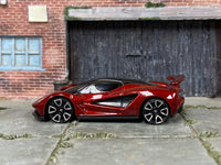 Loose Hot Wheels - Lotus Evija - Dark Red — view 3