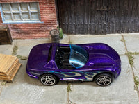 Loose Hot Wheels - Dodge Viper R/T 10 - Purple with Flames — view 2