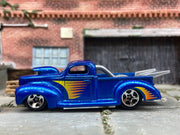 Loose Hot Wheels -1940 Ford Drag Truck - Blue With Scallops — view 3