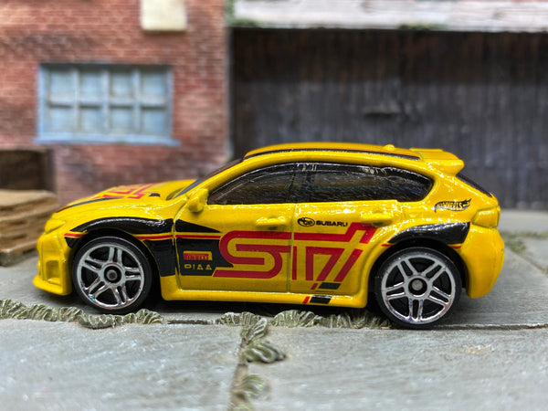 Loose Hot Wheels - Subaru WRX STI - Yellow, Black and Red