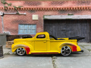 Loose Hot Wheels 1940 Ford Drag Truck Dressed in Yellow Haulin 40 Livery — view 3