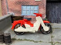 Loose Hot Wheels - Honda Super Cub Motorcycle - Red and White — view 3