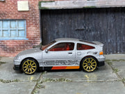 Loose Hot Wheels - 1988 Honda CRX - Primer Gray, Red, Orange and Black — view 3