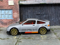 Loose Hot Wheels - 1988 Honda CRX - Primer Gray, Red, Orange and Black — view 3