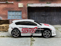 Loose Hot Wheels - Subaru WRX STI - White, Red and Black — view 3