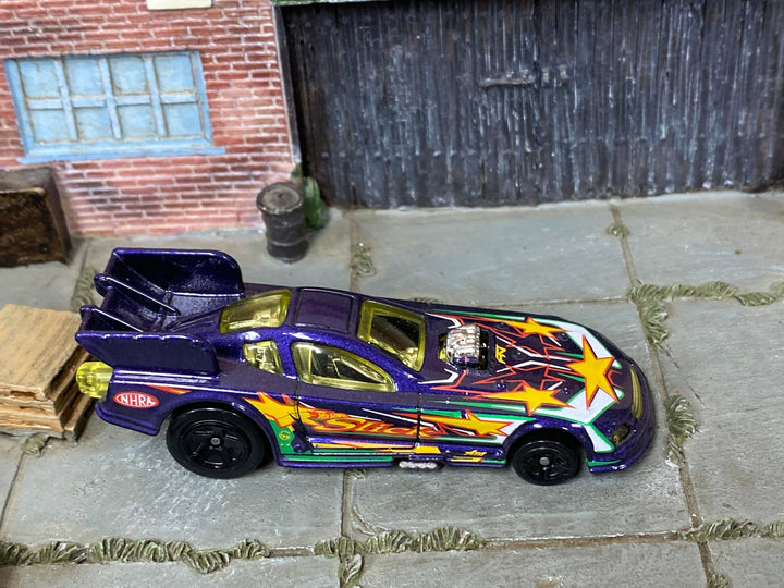 Loose Hot Wheels - Mustang Funny Car Dragster - Purple — view 2