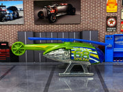 Loose Hot Wheels - Skyfire Helicopter - Green and Blue