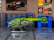 Loose Hot Wheels - Skyfire Helicopter - Green and Blue — view 3