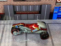Loose Hot Wheels - Tri & Stop Me Trike - Red and Silver Beach Patrol — view 2