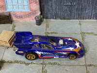 Loose Hot Wheels - Mustang Funny Car Dragster - Blue Slick Livery — view 2