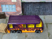 Loose Hot Wheels - GMC Motor Home - Purple and Orange with Flames — view 2