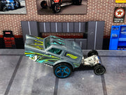 Loose Hot Wheels - HW Poppa Wheelie - Gray with Flames — view 2